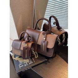 Spliced Contrasting Color Small Square Bag For Women's 2024 New Texture Minimalist Crossbody Bag Fashionable Shoulder Bag