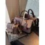 Spliced Contrasting Color Small Square Bag For Women's 2024 New Texture Minimalist Crossbody Bag Fashionable Shoulder Bag