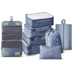 Hot Sale Travel Luggage Organizer 8 Pcs Packing Cubes Travel Bag Set Storage Bag Set Large Capacity Travel Bag