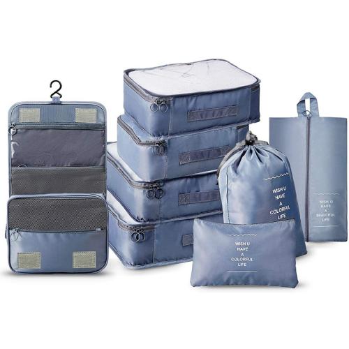 Hot Sale Travel Luggage Organizer 8 Pcs Packing Cubes Travel Bag Set Storage Bag Set Large Capacity Travel Bag