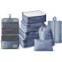 Hot Sale Travel Luggage Organizer 8 Pcs Packing Cubes Travel Bag Set Storage Bag Set Large Capacity Travel Bag