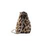 Winter collection leopard bag hot selling new design moon shape handbag with metal chain