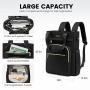 LOVEVOOK Waterproof Quilted Wide Top Open Backpack Anti Theft School Laptop Bag Travel Tote Quality Laptop Backpacks Women