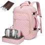 LOVEVOOK Wholesale Fashion Nylon 17.3 Inch Business Laptop Bags Flight Approved with Toiletry Bag Carry-On Women Travel Backpack