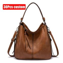 Fashion wholesale REALER High Quality Vintage Leather Crossbody Tote Bag Luxury Ladies hobo Hand Bags Women purses and Handbags