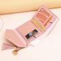 New tassel pendant with lychee pattern wallet card bag