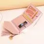 New tassel pendant with lychee pattern wallet card bag