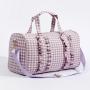 2021 Brand New Designer Large Capacity With Compartment Check Foldable Women Cotton Ruffle Duffel Bag
