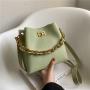 New 2023 Retro Trend Women's Bag Personalized Fashion Pu Chain Solid Color Bucket Bag Versatile High-grade Texture Shoulder Bag
