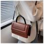 Women's 2022 New Leisure Trend Women's Bag Fashion High Texture Women's Handbag Pu Solid Color Embroidery Thread Shoulder Bag