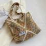 Canvas Bag Large Capacity Women'S Summer High Fashion Shoulder Underarm Bag Commuting Tote Bag