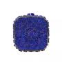Blue Super Mini Size Women Crystal Square Box Clutch Evening Bags Wedding Rhinestone Handbag Purse