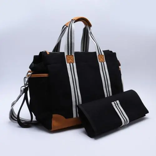 Keymay Stock New Black Gray Pink Blue Color with Changing Pad Multi function Stroller Straps Baby Diaper Bag Mommy Nappy bag