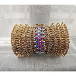 Popular Elegant Shiny Crossbody Crystal Bag Handmade Rhinestone Bag Bridal Purse Gold Luxury Evening Bags Clutches For Women