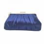 High Quality Luxury Silk Evening Bag Royal Blue Clip Clutch Purses for Women Ladies Handbag Clutch Chain Bag for Wedding Party
