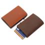 Wholesale Genuine Leather Metal Card Holder Wallet Crazy Horse Leather Metal Card Holder Aluminium Wallet
