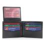 2 ID Window Wallet for Men RFID Blocking Leather Bifold Top Flip Extra Capacity Travel Slim Wallet Genuine Leather Carbon Fiber