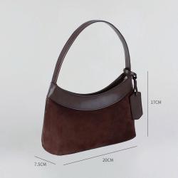 2024 Luxury Fashion Women Pu  Leather Suede Bag Frosted Vintage Shoulder Customized Handbag for Ladies