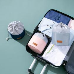 Large Capacity Soft Custom Fabric Storage Cosmetic Bags Lay Flat Makeup Pouch Lazy Drawstring Makeup Bag