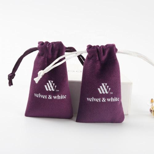 Flexography Custom Logo Printed Mini Small Velvet Gift Jewelry Bag Jewelry Brooch Packaging Bag Mini Small Velvet Pouch