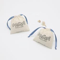 Custom Logo Printed Organic Cotton Drawstring Gift Storage Bag Natural Muslin cotton Dust Jewelry Packaging Pouch