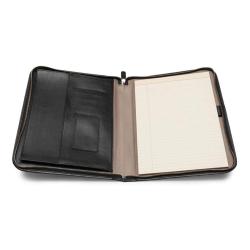 Premium A4 Leather Portfolio Embossing Exporting File Folder Zipper Closure