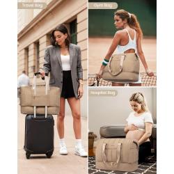LOVEVOOK 3pcs/set Puffer Weekender Bags with Shoe Compartment Overnight Bag with Toiletry pouch lightweight duffle bag for Women
