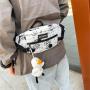 HR249 New Fashion Nylon Unisex Chest Bag Graffiti Letter Single Shoulder Crossbody Bag Outdoor Travel Sports Waist Lock Bag