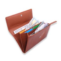 Multiple Compartments Ladies long Wallet Oil Waxed Leather Women long Wallet Purse for Women
