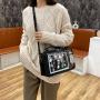 Fashion Holographic PU Leather Ladies Hand Bags Custom Design Clear PVC Ita Bag Crossbody for Pins Display