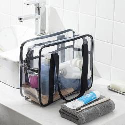 Gelory Large Capacity Transparent Wash Bag PVC Cosmetic Storage Handbag Waterproof Travel Storage Bag