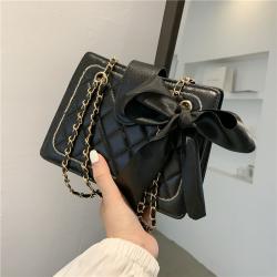 2022 Fashion Women's Bag Fashion High-grade Texture Ling Lattice Chain Women's Handbag Silk Scarf Single Shoulder Underarm Bag
