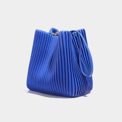 2024 Custom Wrinkle Genuine Leather Drawstring Bucket Bag For Women Luxury Bags