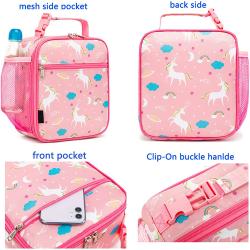 Cute Insulated Thermal Lunch Box Container Reusable Cooler Tote Bag for School Picnic and Travel for Kids for Girls and Boys