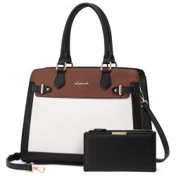 LOVEVOOK 2023 Fashion PU Leather Top Handle Tote Bag for ladies 2pcs Purses and Handbags Tote Shoulder Bag Satchel for Women