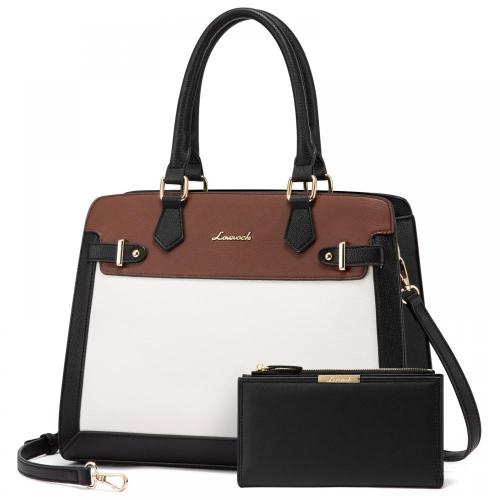 LOVEVOOK 2023 Fashion PU Leather Top Handle Tote Bag for ladies 2pcs Purses and Handbags Tote Shoulder Bag Satchel for Women