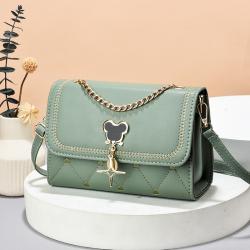 New Small Square Diamond Lattice Bag Pu Solid Zipper Fashion Single Shoulder Messenger Bag With Chain Ladies Handbag