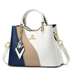 HR663 New Fashion Women Handbags PU Contrast Colors Ladies One Shoulder Crossbody Bag Female Zipper Versatile Mum Montage Bag