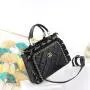 2024 hot selling large size Ruffles women's handbags quality PU ladies bags fashion  tote bags for girls supplier 32 cm