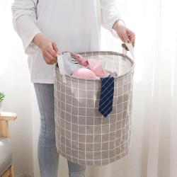 SN038 Fashion Waterproof Portable Foldable Collapsible Laundry Hamper Dirty Clothes Storage Cotton Laundry Basket