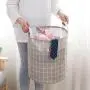 SN038 Fashion Waterproof Portable Foldable Collapsible Laundry Hamper Dirty Clothes Storage Cotton Laundry Basket