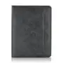 Professional Leather File Organizer Metal Ring Binder Business File Holder Zipper Organizer Notebook Portfolio Holder