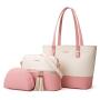 ZF009 Logo with Custom Printed PU Fashion Handbag Three Sets of Shoulder Slanting Zipper Polyester Cotton Women's Tote Bag