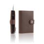Custom Aluminum Pop Up Wallet Crazy Horse Genuine Leather Metal Wallet Slim RFID Blocking Card Holder Wallet