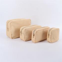 Keymay RTS Stock S M L XL 23 Colors Custom Logo Embroidery Patches Gold Zipper Makeup Travel Bag Cosmetic Bags Sets Make up Bag