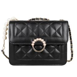 ZR365 Women's Texture Lingge Chain Shoulder Bag 2023 Korean Version Foreign Style Crossbody Solid Color Small Square Bag