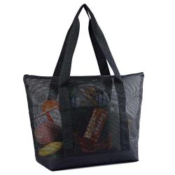 Gelory Mesh Beach Bags Grocery Produce Tote Bag Multifunction Gym Picnic Shopping Handle Bags