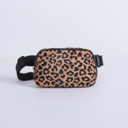 Keymay No MOQ High Quality Print Leopard Cherecked Pattern Sports Running Nylon Fanny Pack Waist Pack Everywhere Belt Bag