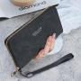 Hot Selling fashion clutch bag luxury money clip factory wholesale print long zipper solid color women's wallet purse woman