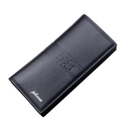 OEW047 Custom Logo Fashionable Long Section Clutch Wallet For Men PU Leather ID Credit Card Holder Simple Slim Coin Purse